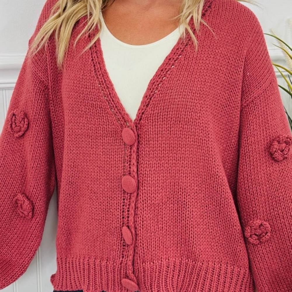 MOCO Boutique Oversized Cardigan/Burgundy